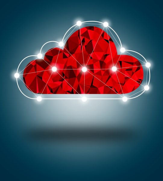 Simple Digital Cloud Concept with Triangle Mesh